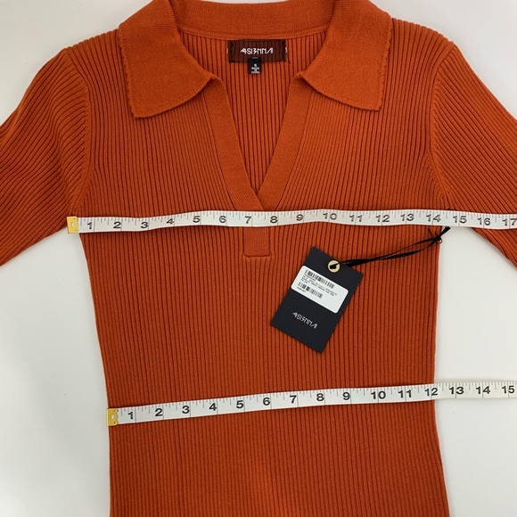 4si3nna rust orange Rosalie Rib knit dress NWT - Picture 5 of 7